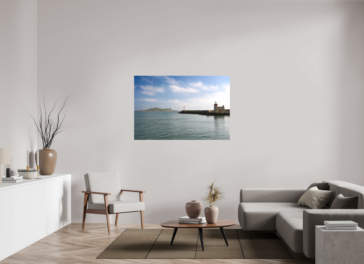 54 x 36″, Matte Canvas with wrapped edges - no frame Howth Harbour and Lighthouse on canvas