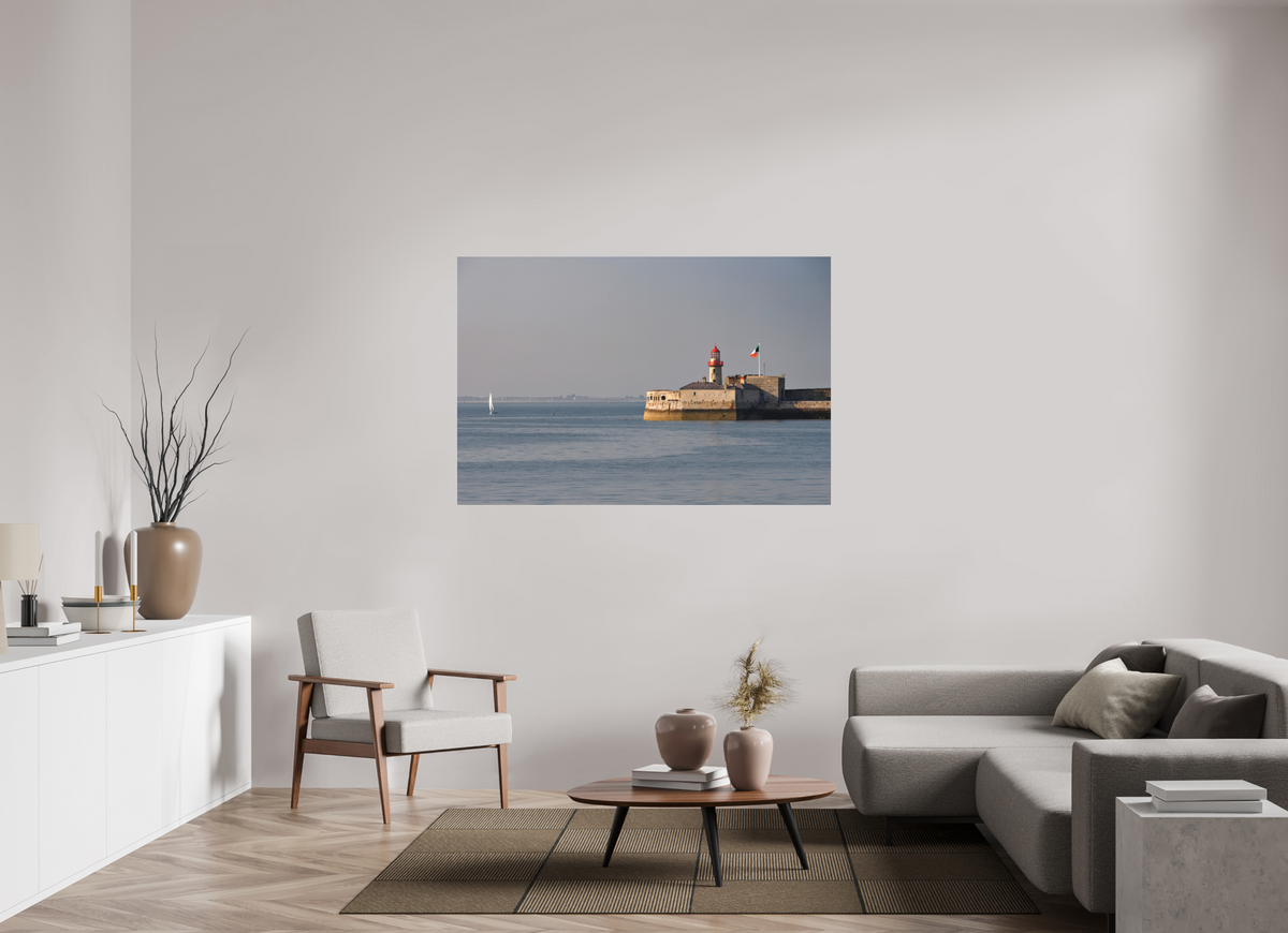 60 x 40″, Matte Acrylic Glass without frame Dun Laoghaire Lighthouse at sunset under acrylic glass