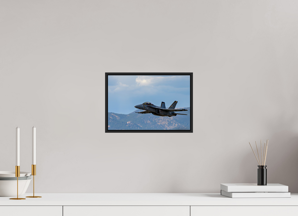 12 x 8″, Acrylic Glass Black matt .24" frame F18A Super Hornet Photo 2 under acrylic glass with black frame