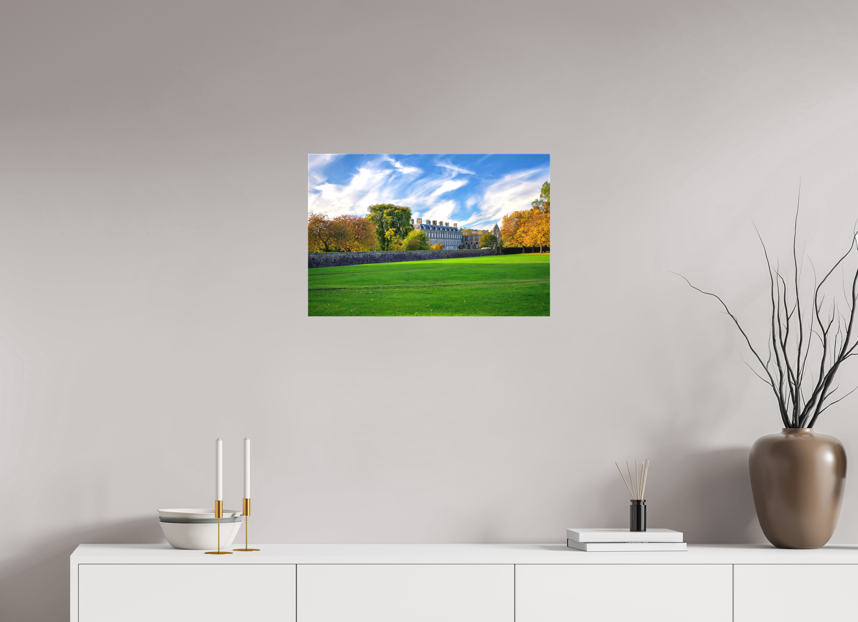 24 x 16″, Matte Canvas with wrapped edges - no frame Holyrood Palace at sunset on canvas