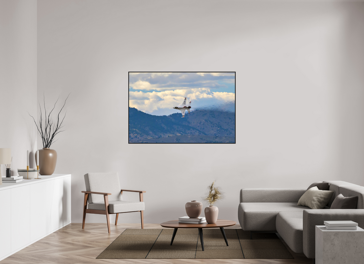 60 x 40″, Acrylic Glass Black matt .24" frame F16 Thunderbirds Photo 4 under acrylic glass with black frame