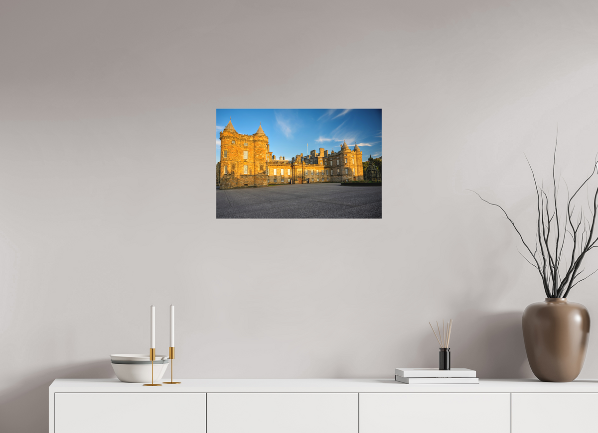 24 x 16″, Matte Acrylic Glass without frame Holyrood Palace at sunset on Matte Acrylic Glass without frame