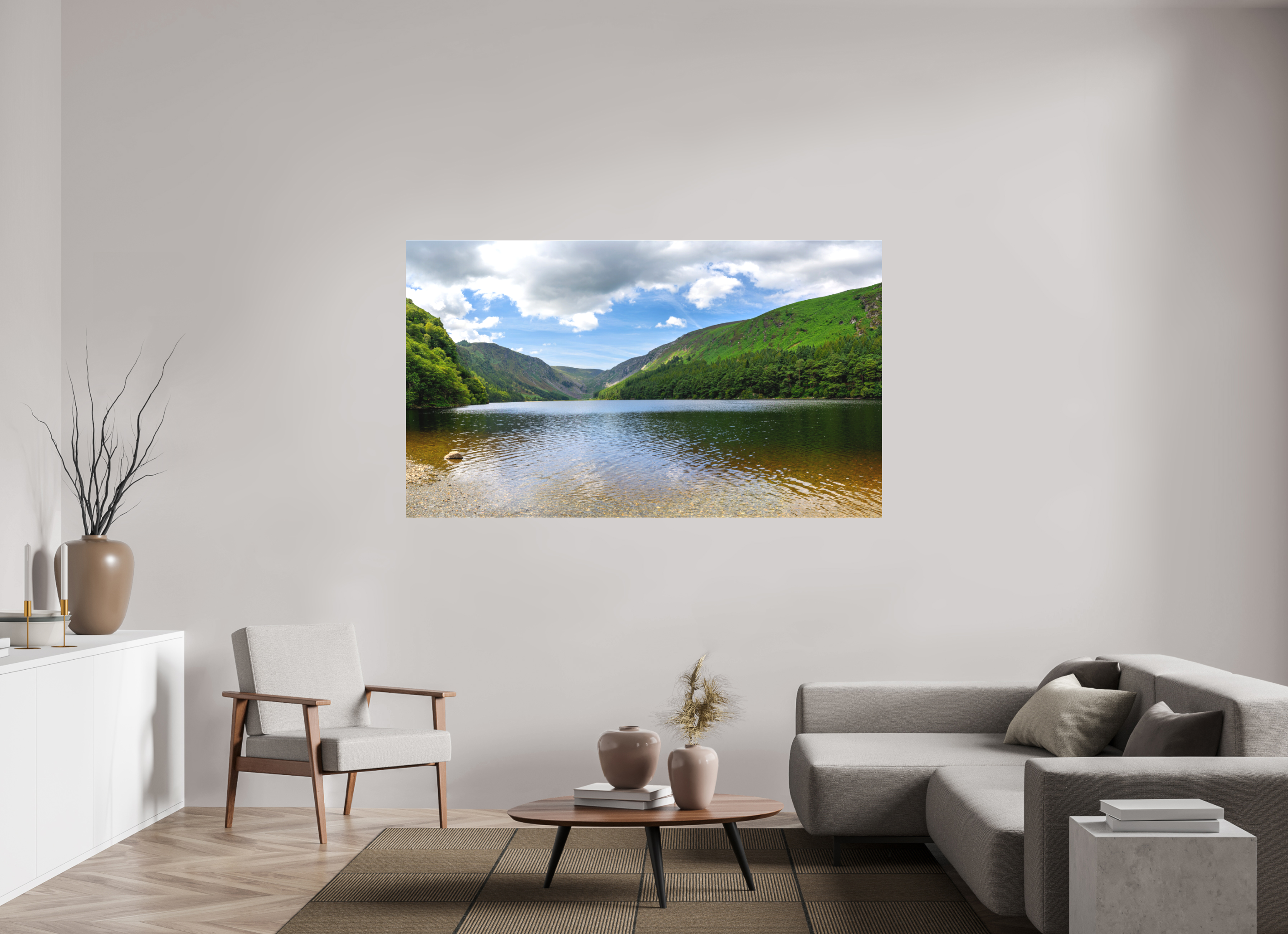 74.1 x 43″, Matte Canvas with wrapped edges - no frame Upper Lake at Glendalough on canvas