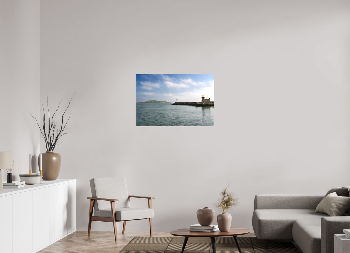 36 x 24″, Matte Canvas with wrapped edges - no frame Howth Harbour and Lighthouse on canvas