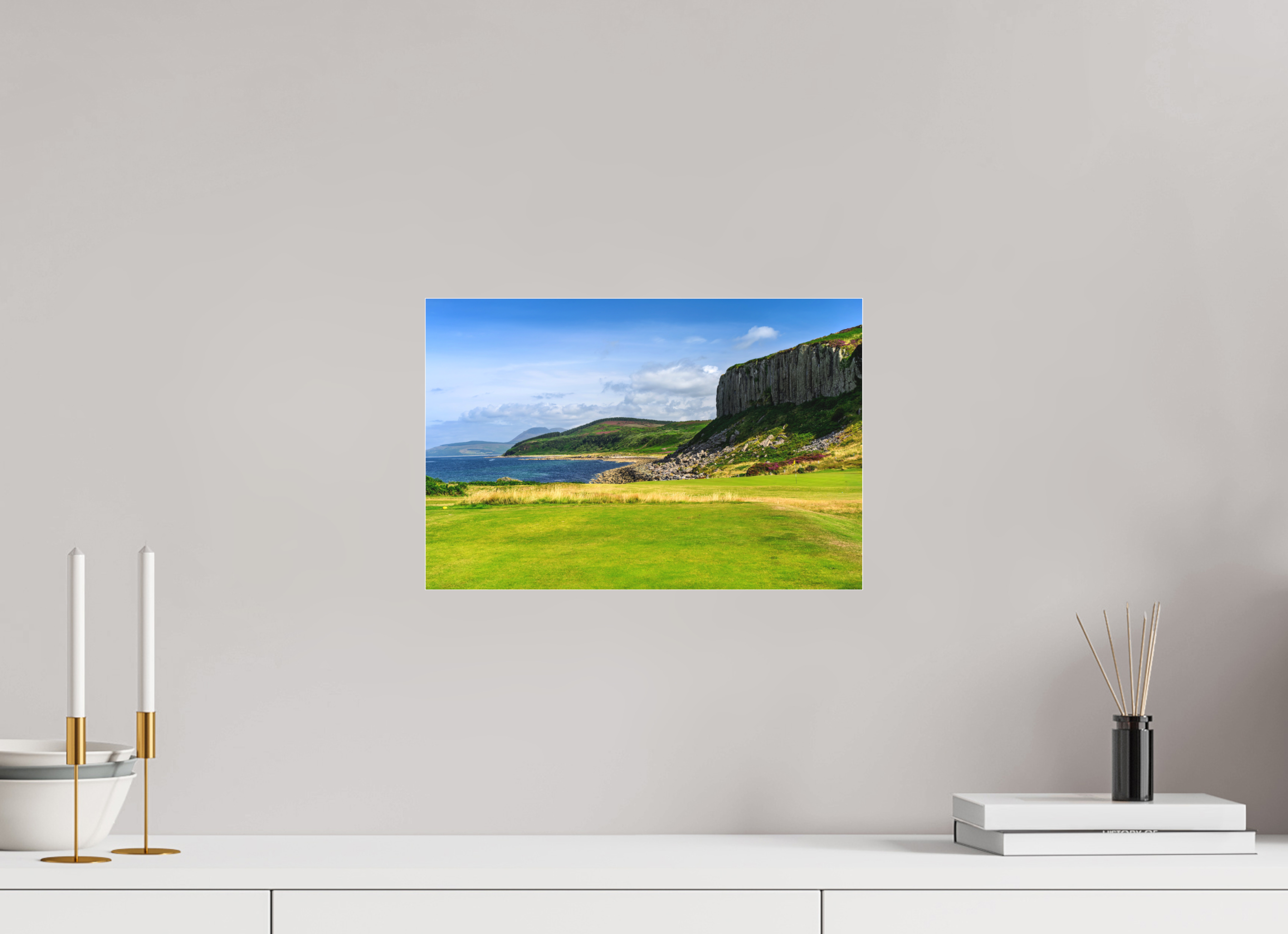 15 x 10″, Matte Acrylic Glass without frame Cliff view from the Shiskine golf course on Matte Acrylic Glass without frame