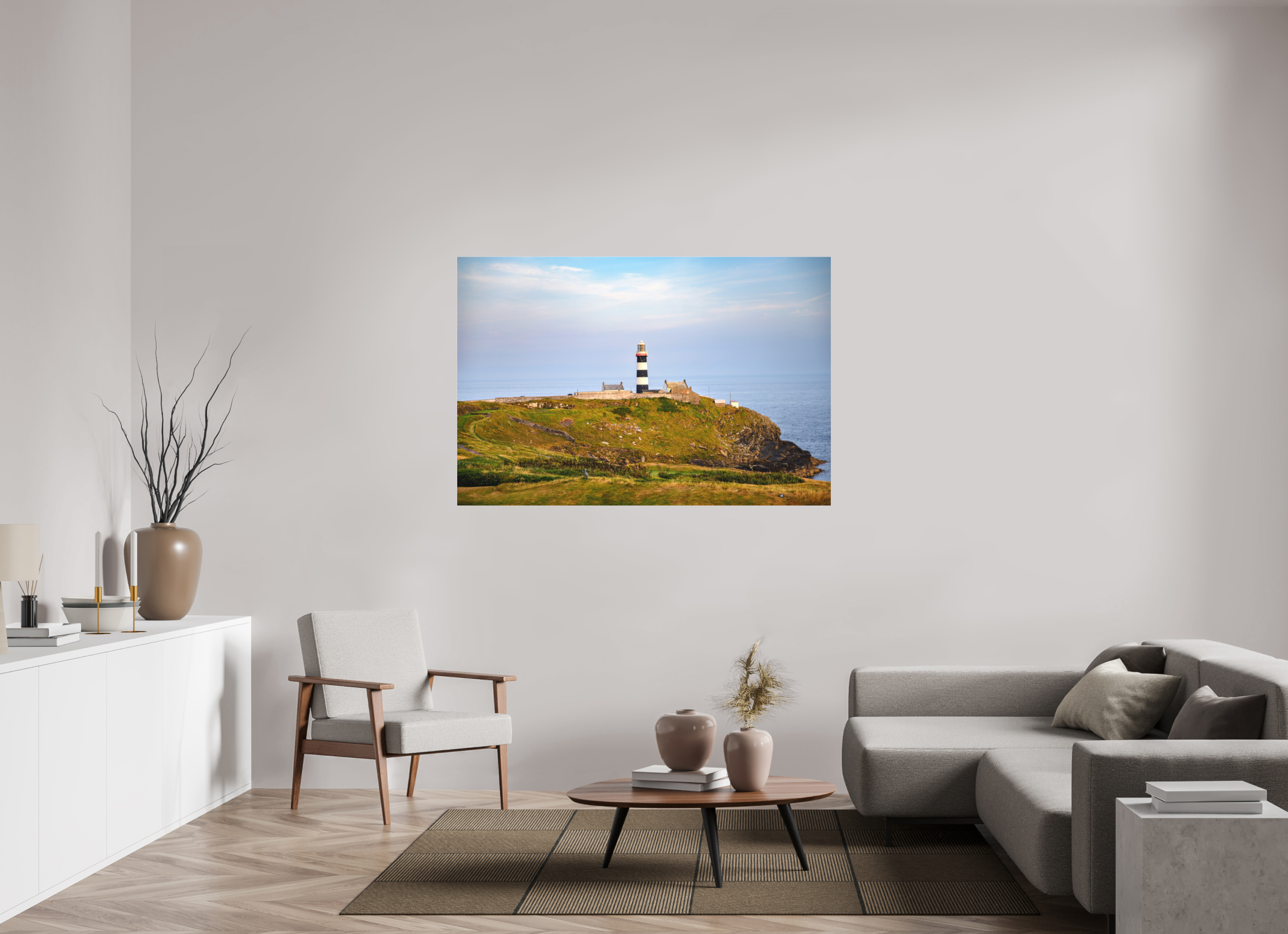 60 x 40″, Matte Acrylic Glass without frame Old Head Lighthouse at sunset on canvas