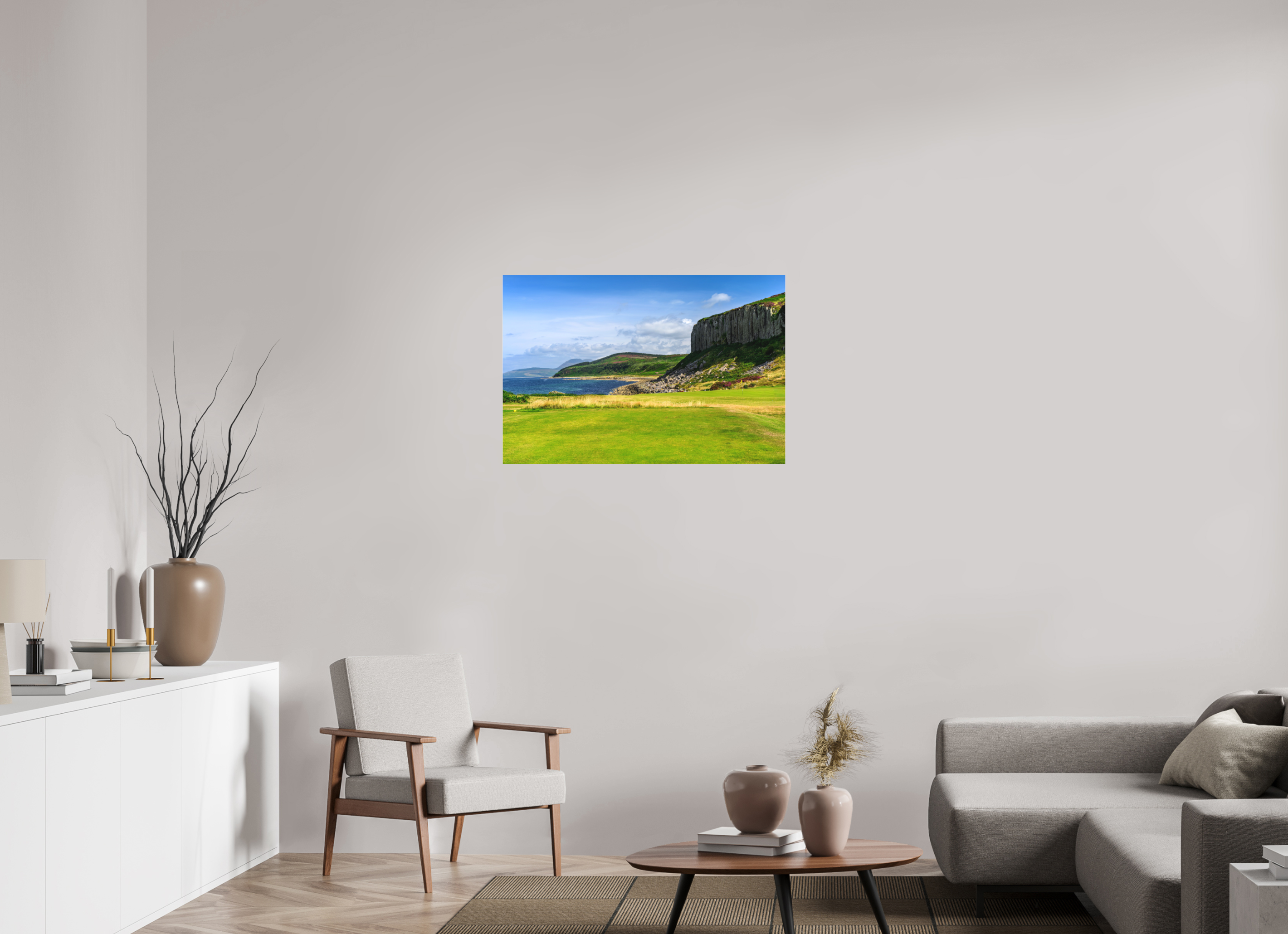 36 x 24″, Matte Acrylic Glass without frame Cliff view from the Shiskine golf course on Matte Acrylic Glass without frame