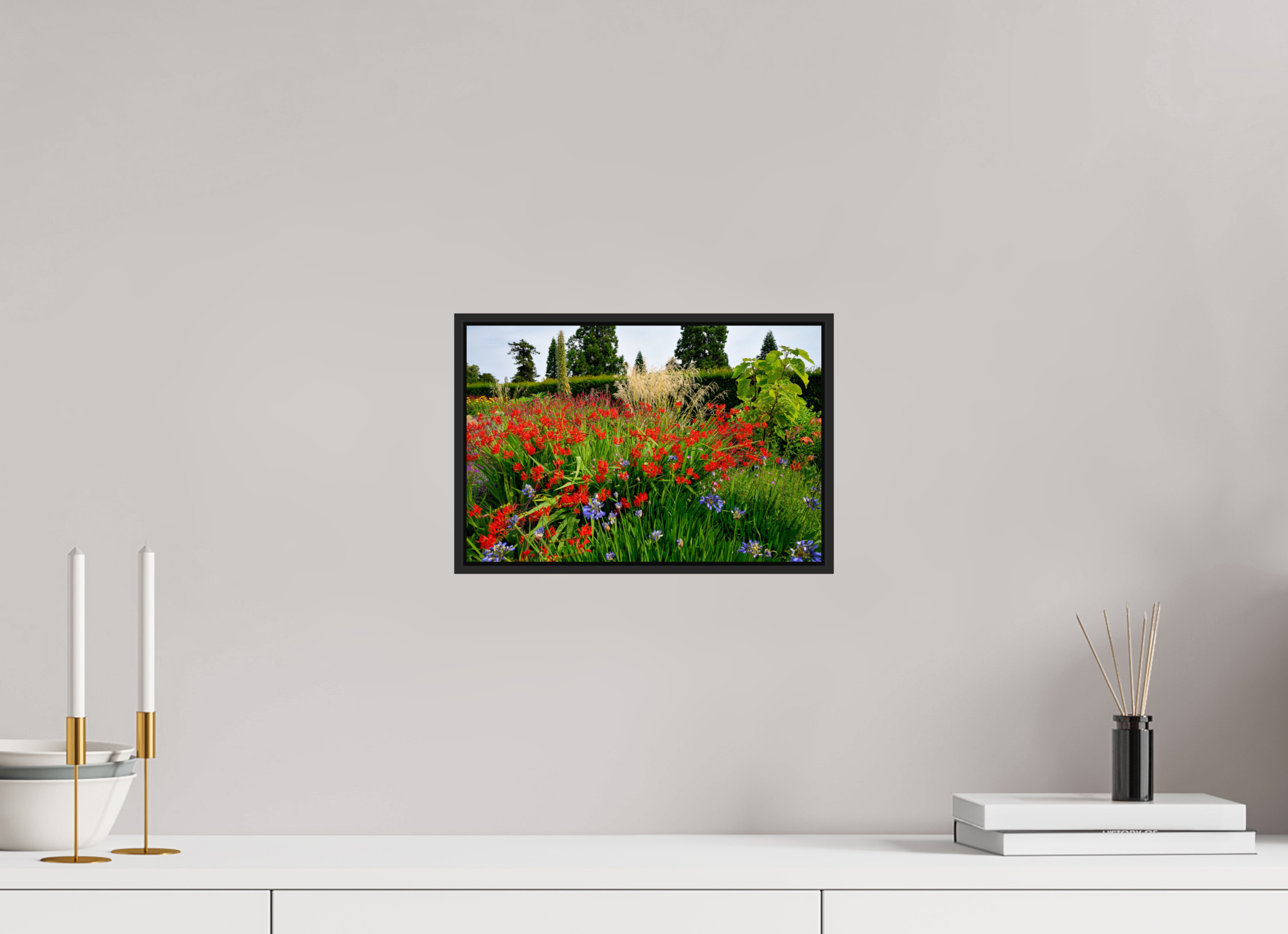 12 x 8″, Acrylic Glass Black matt .24" frame Powerscourt Gardens B under acrylic glass with black frame