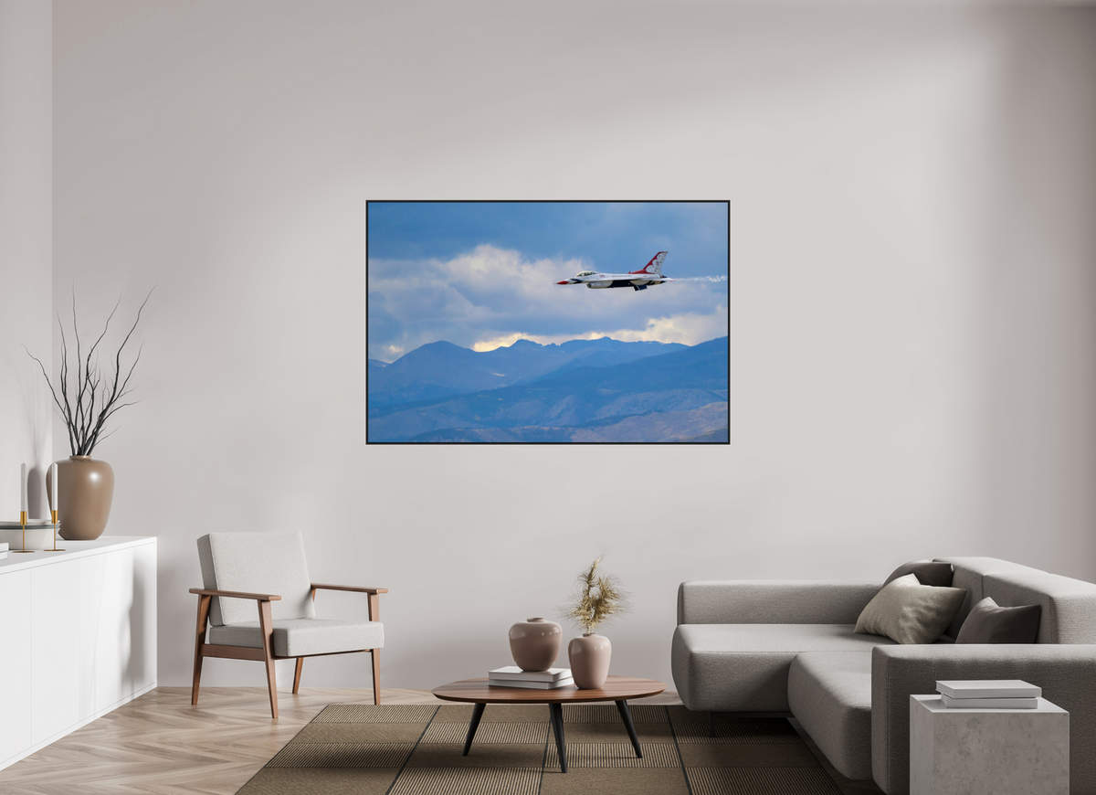 66 x 44″, Acrylic Glass Black matt .24" frame F16 Thunderbirds Photo 6 under acrylic glass with black frame
