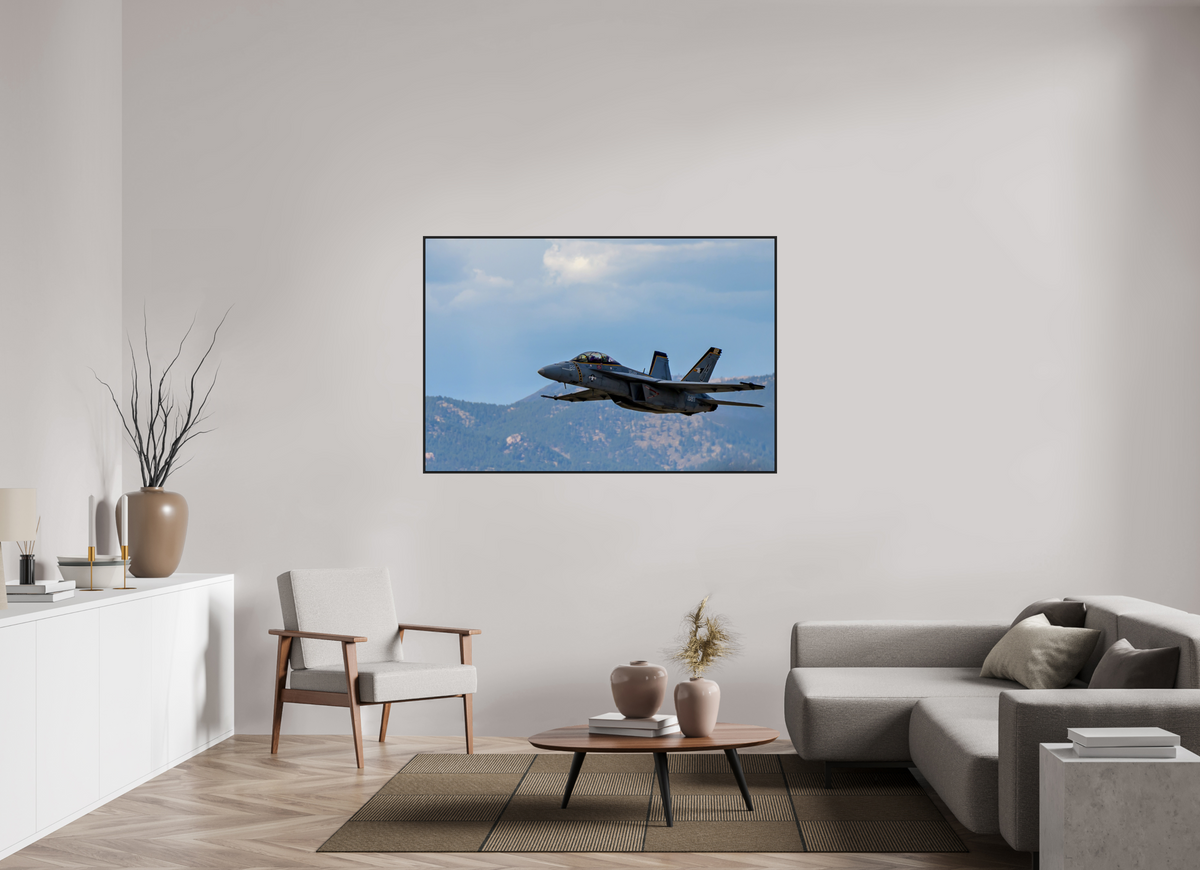 60 x 40″, Acrylic Glass Black matt .24" frame F18A Super Hornet Photo 2 under acrylic glass with black frame