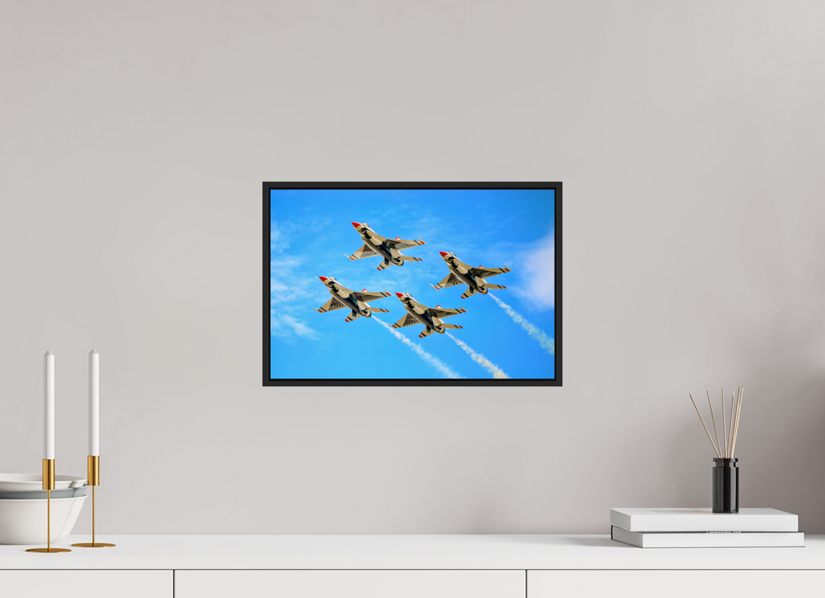 15 x 10″, Acrylic Glass Black matt .24" frame F16 Thunderbirds Photo 2 under acrylic glass with black frame