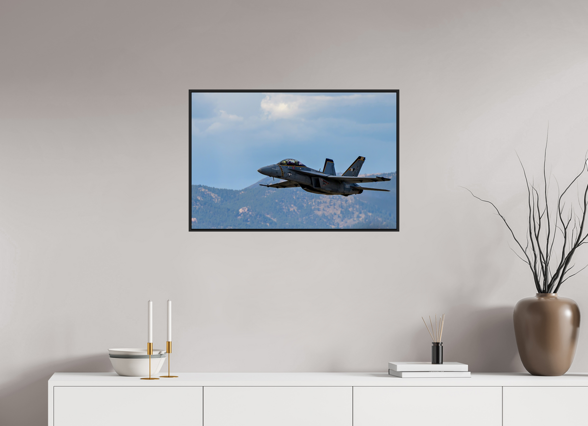 30 x 20″, Acrylic Glass Black matt .24" frame F18A Super Hornet Photo 2 under acrylic glass with black frame