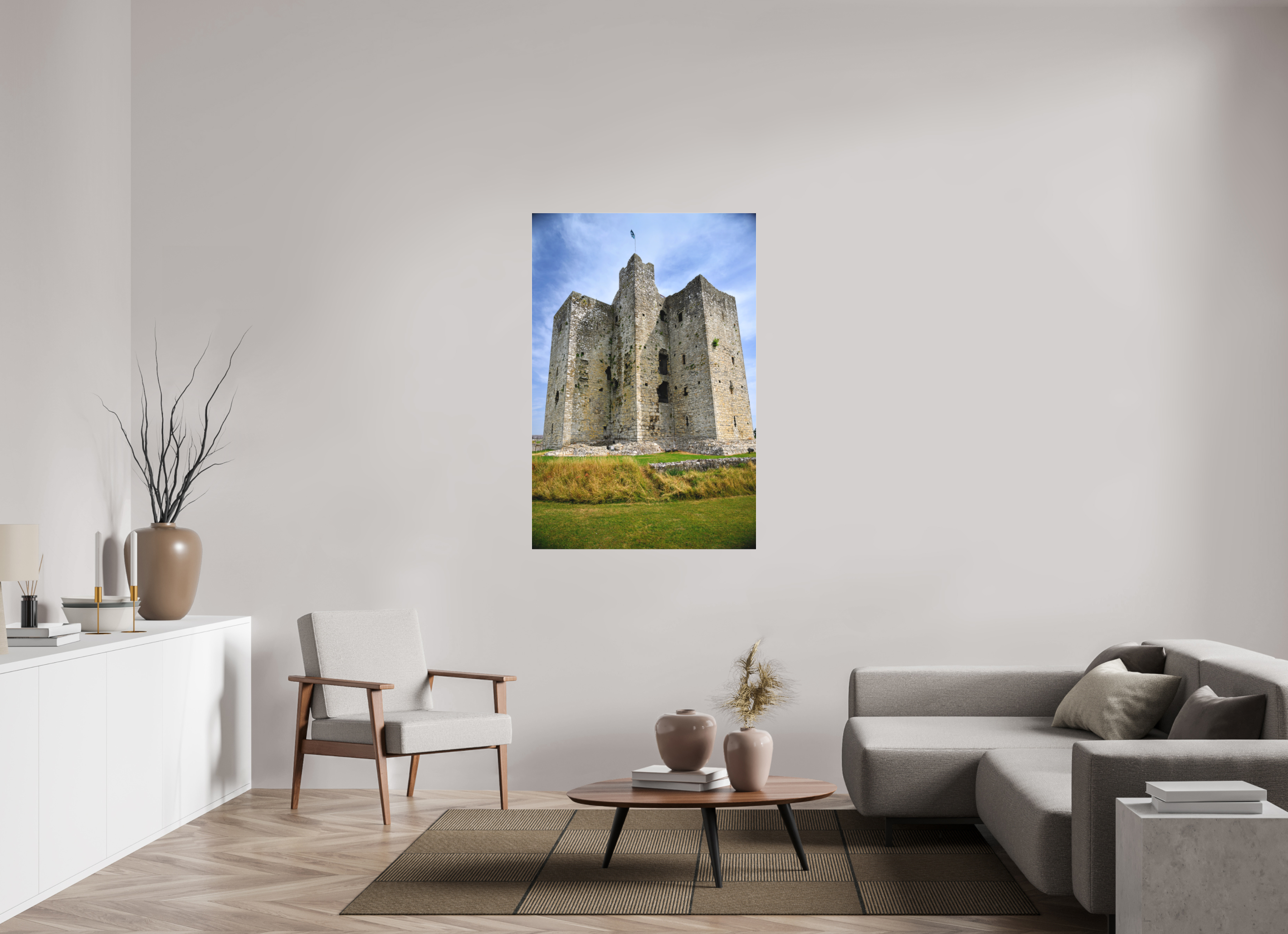36 x 54″, Matte Acrylic Glass without frame Trim Castle under acrylic glass
