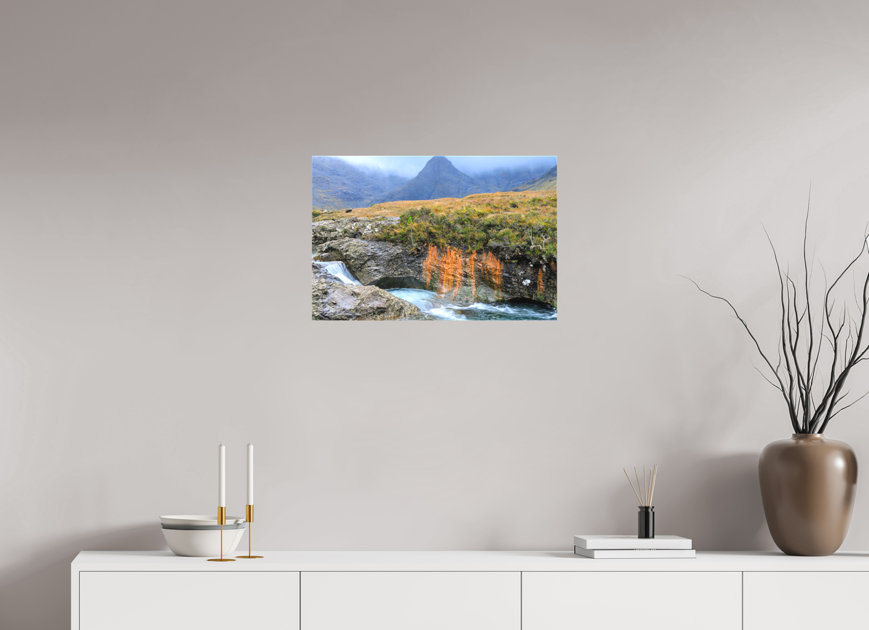 24 x 16″, Matte Canvas with wrapped edges - no frame Fairy Pools stream on Canvas