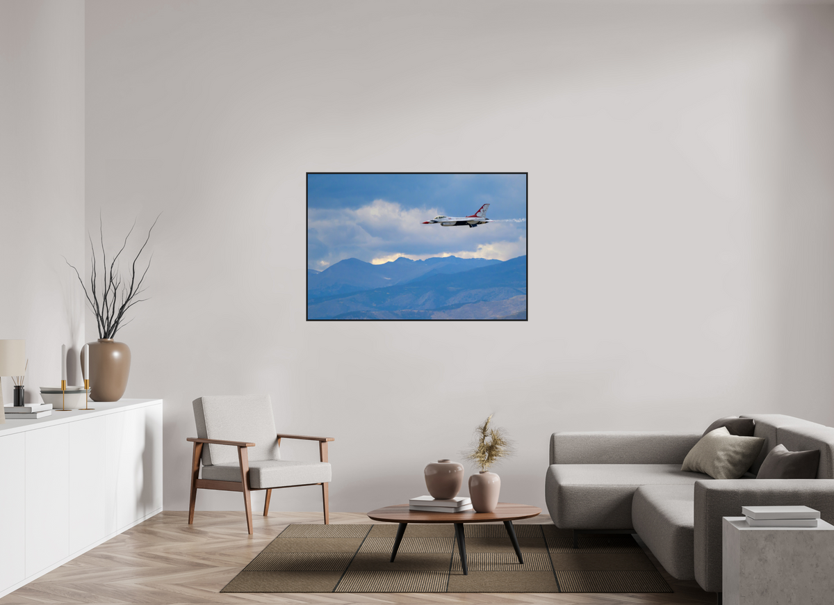 54 x 36″, Acrylic Glass Black matt .24" frame F16 Thunderbirds Photo 6 under acrylic glass with black frame