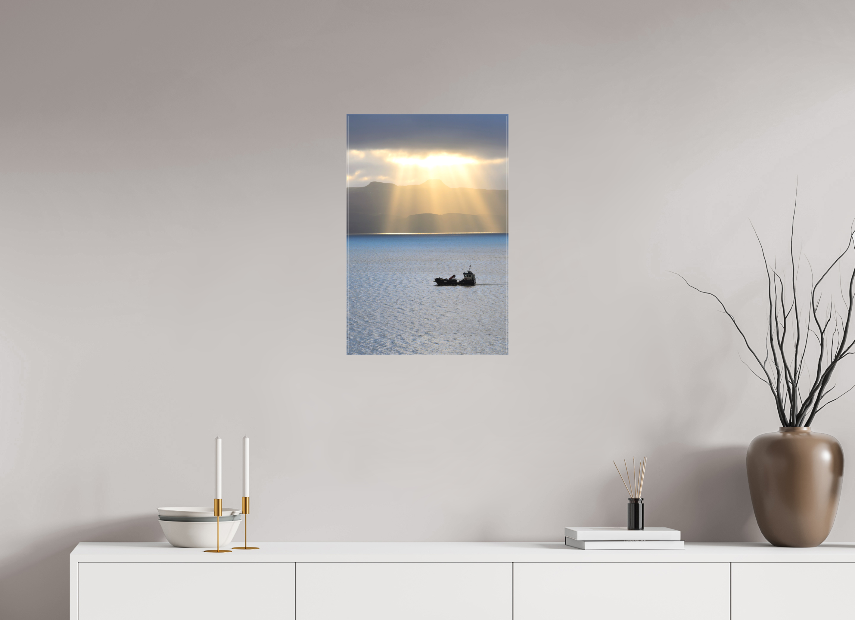 16 x 24″, Matte Canvas with wrapped edges - no frame Morning sunburst on Isle of Skye on Canvas