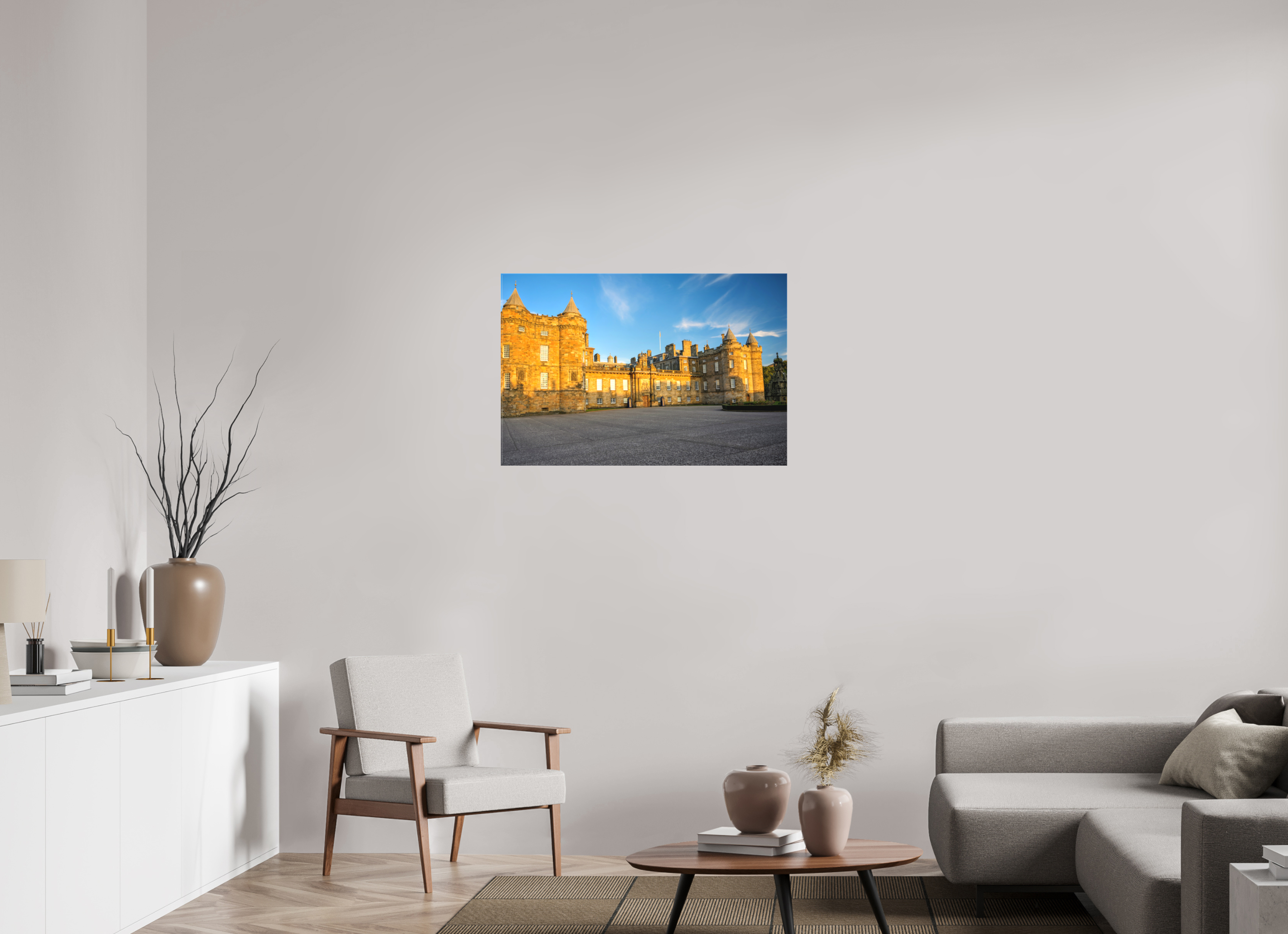 36 x 24″, Matte Canvas with wrapped edges - no frame Holyrood Palace at sunset on canvas