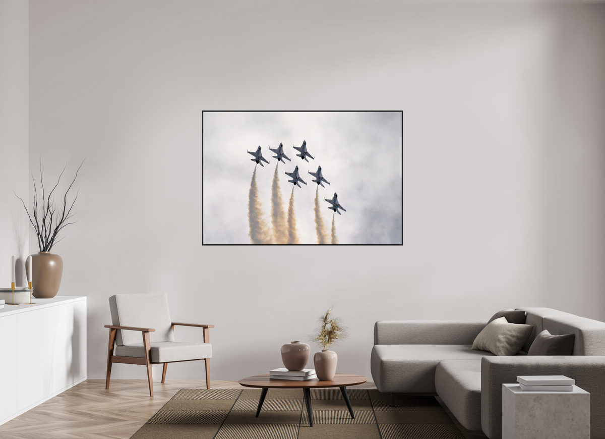 66 x 44″, Acrylic Glass Black matt .24" frame F16 Thunderbirds Photo 9 under acrylic glass with black frame