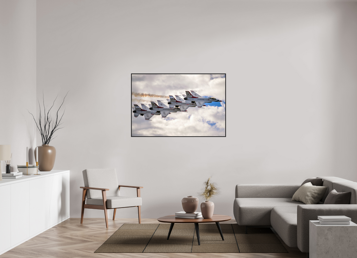 54 x 36″, Acrylic Glass Black matt .24" frame F16 Thunderbirds Photo 8 under acrylic glass with black frame
