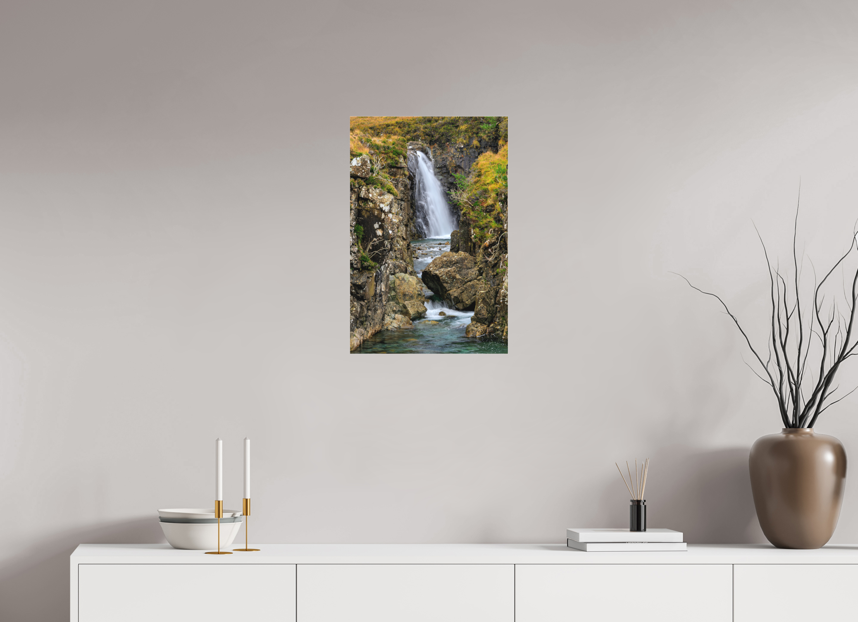 16 x 24″, Matte Acrylic Glass without frame Fairy Pools Waterfall on Matte Acrylic Glass without frame