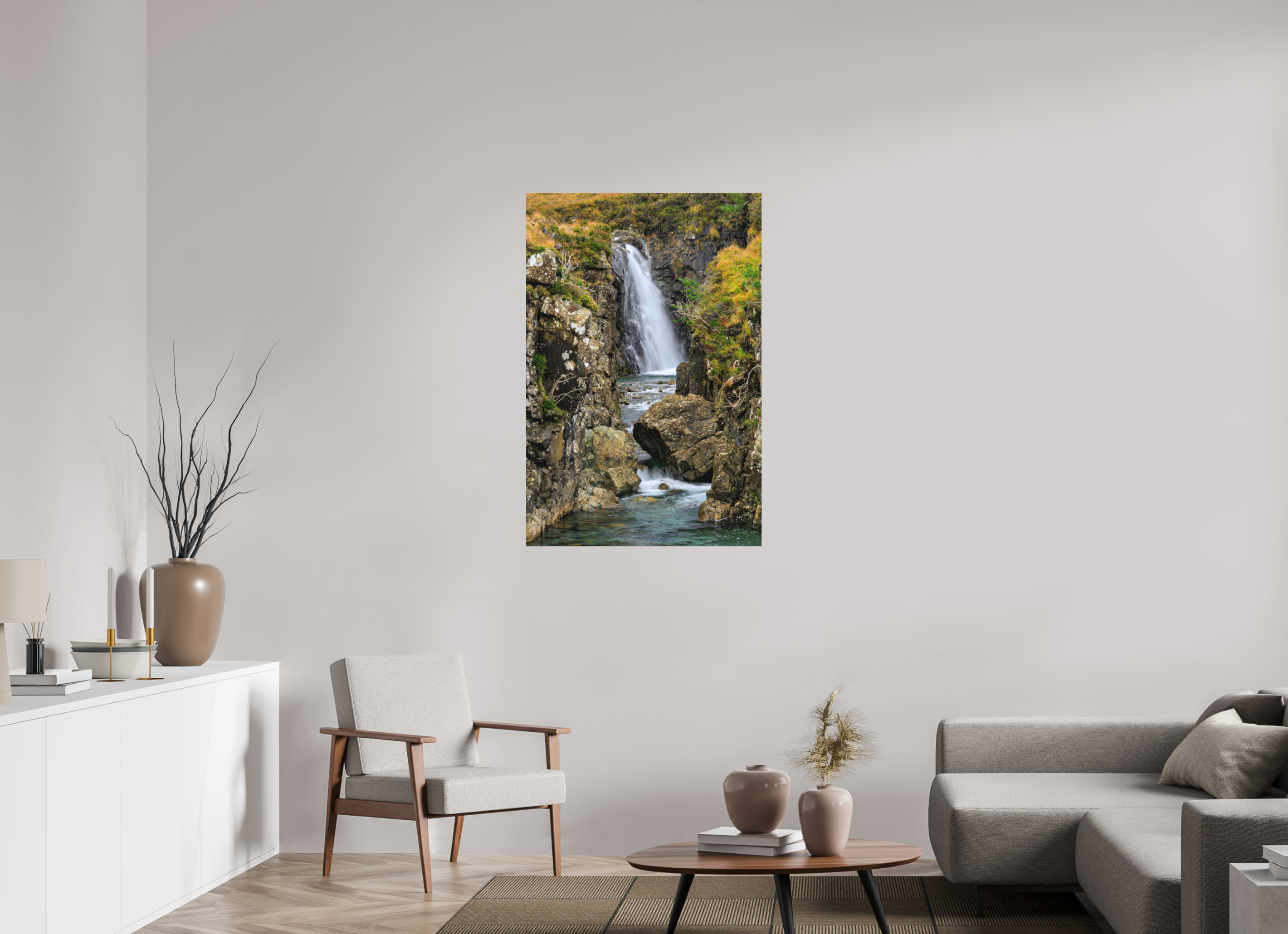 30 x 45″, Matte Acrylic Glass without frame Fairy Pools Waterfall on Matte Acrylic Glass without frame