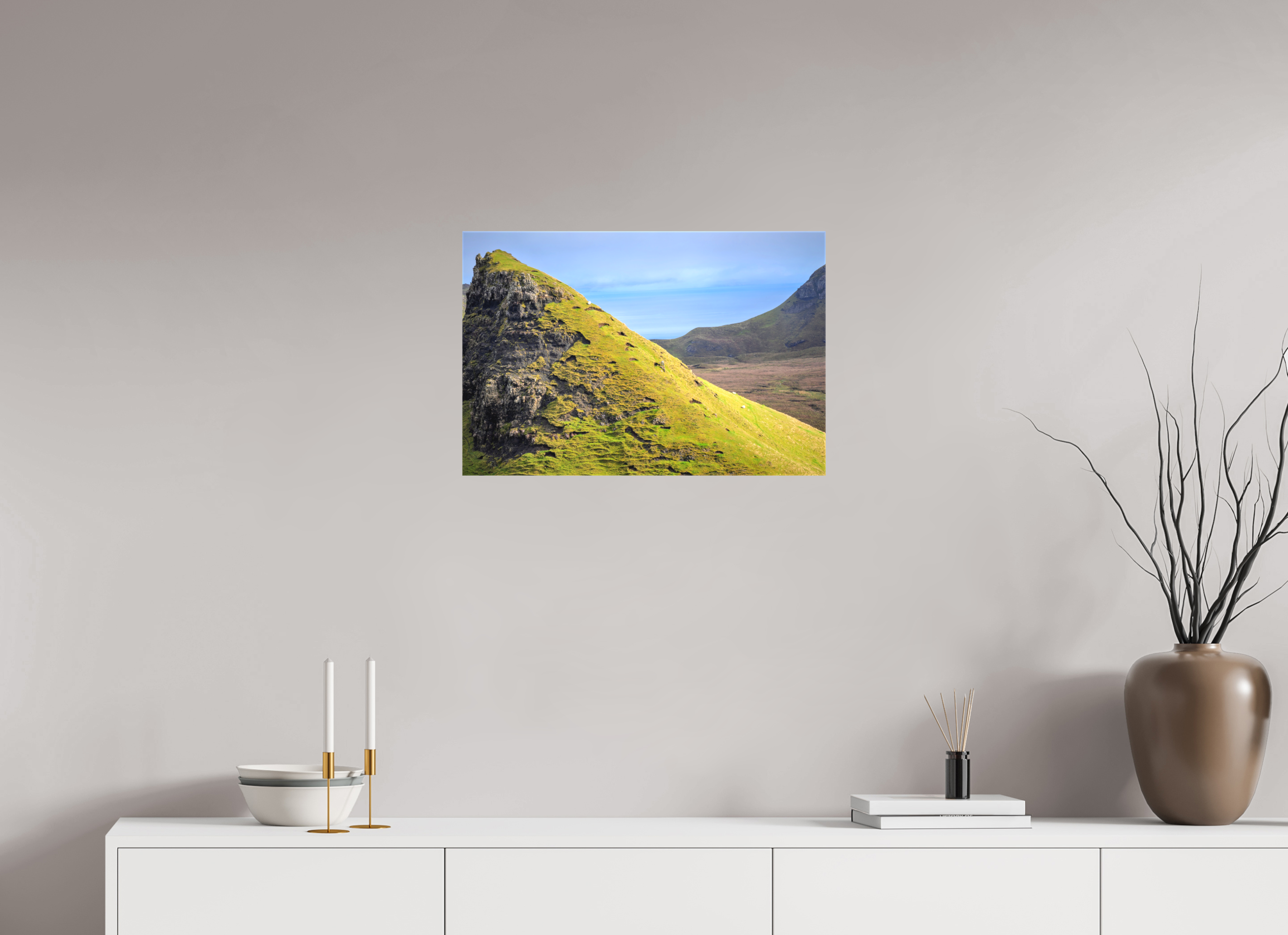 24 x 16″, Matte Canvas with wrapped edges - no frame Sheep grazing near the Quiraing on canvas