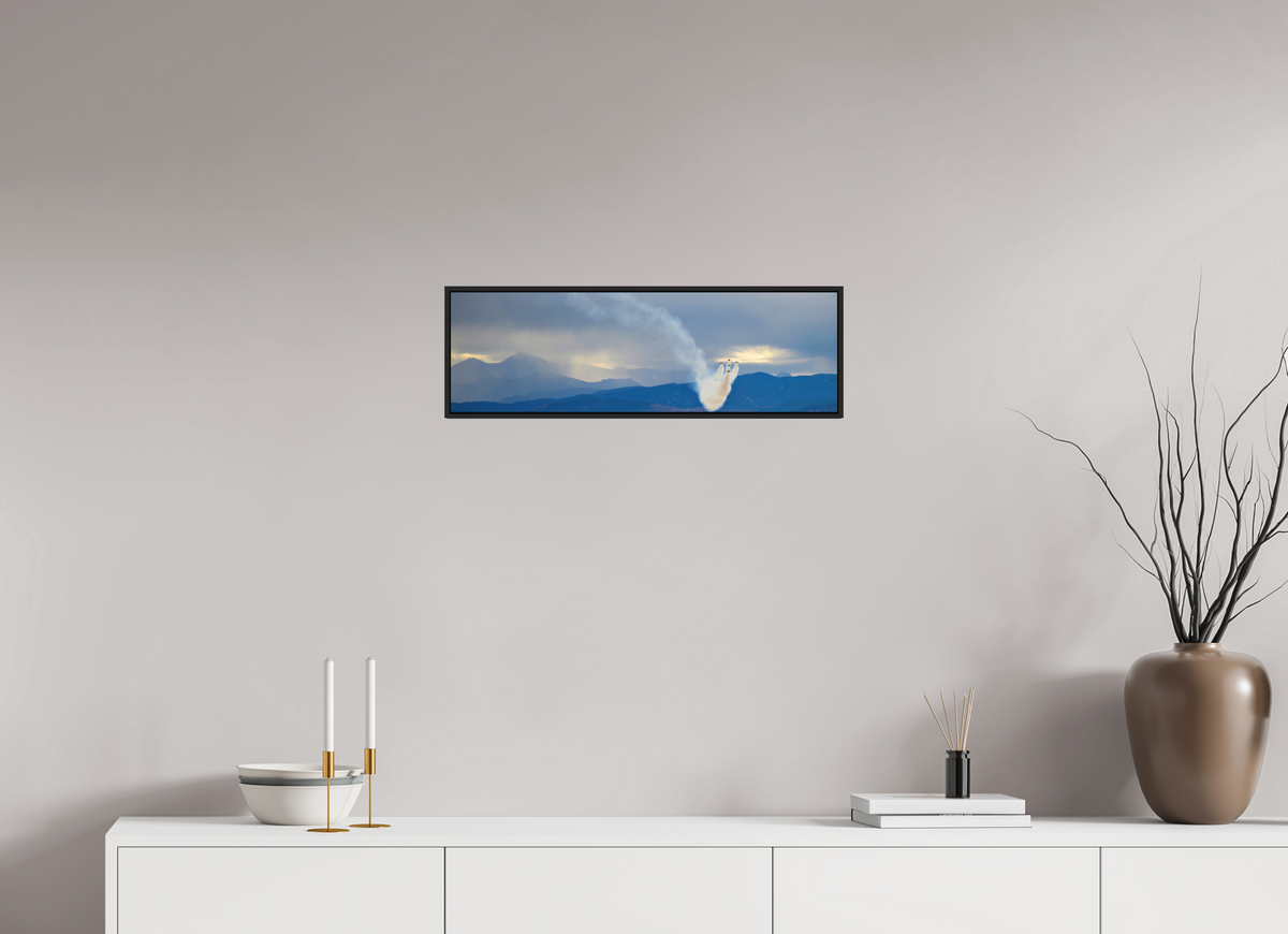 25.8 x 8″, Acrylic Glass Black matt .24" frame F16 Thunderbirds Photo 5 under acrylic glass with black frame