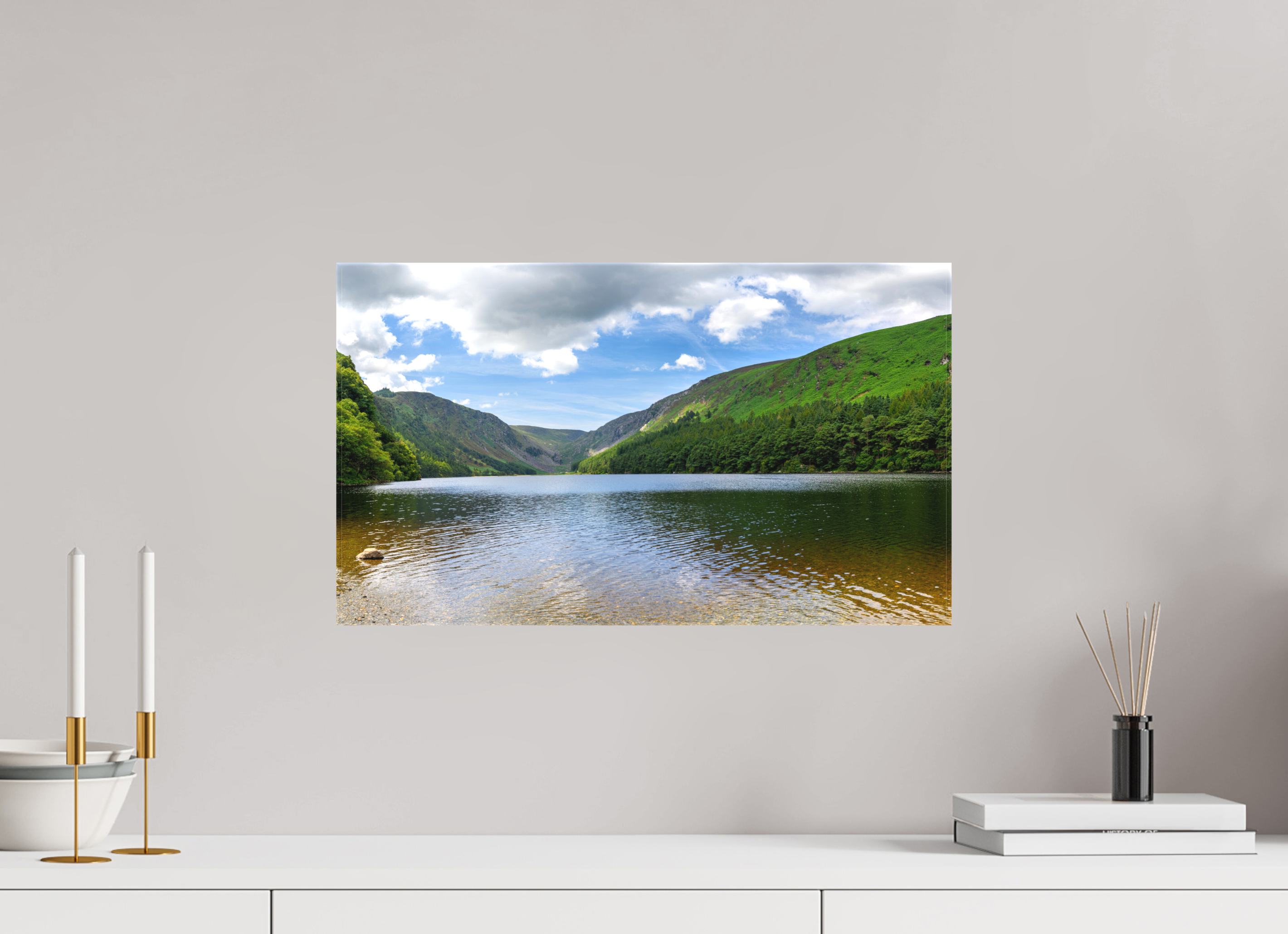 20.7 x 12″, Matte Canvas with wrapped edges - no frame Upper Lake at Glendalough on canvas