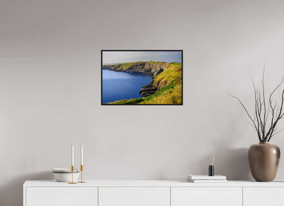 24 x 16″, Acrylic Glass Black matt .24" frame Holeopen Bay West near Old Head Golf Links under acrylic glass with black frame