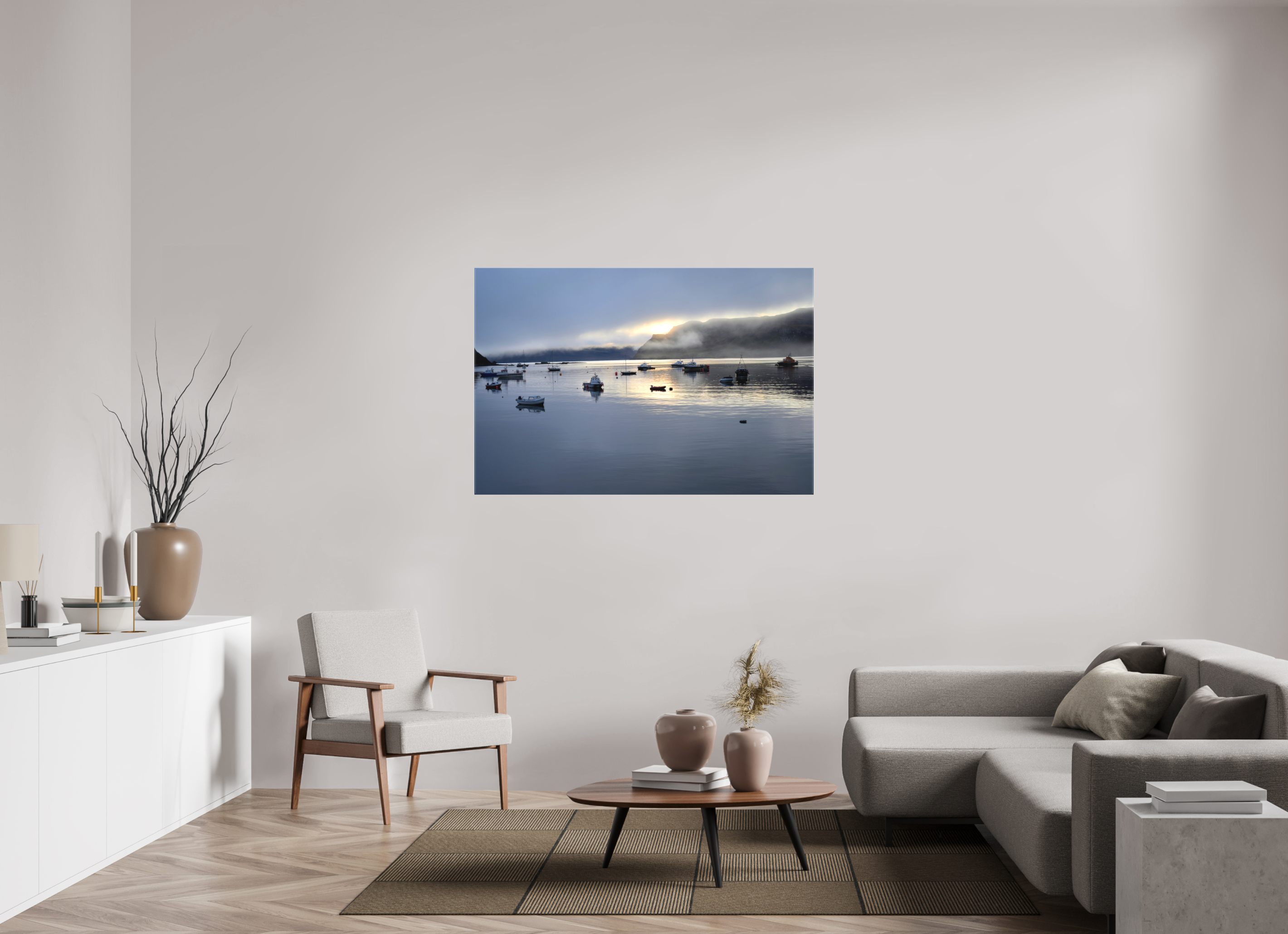 54 x 36″, Matte Canvas with wrapped edges - no frame Portree Harbor Isle of Skye at sunrise on canvas