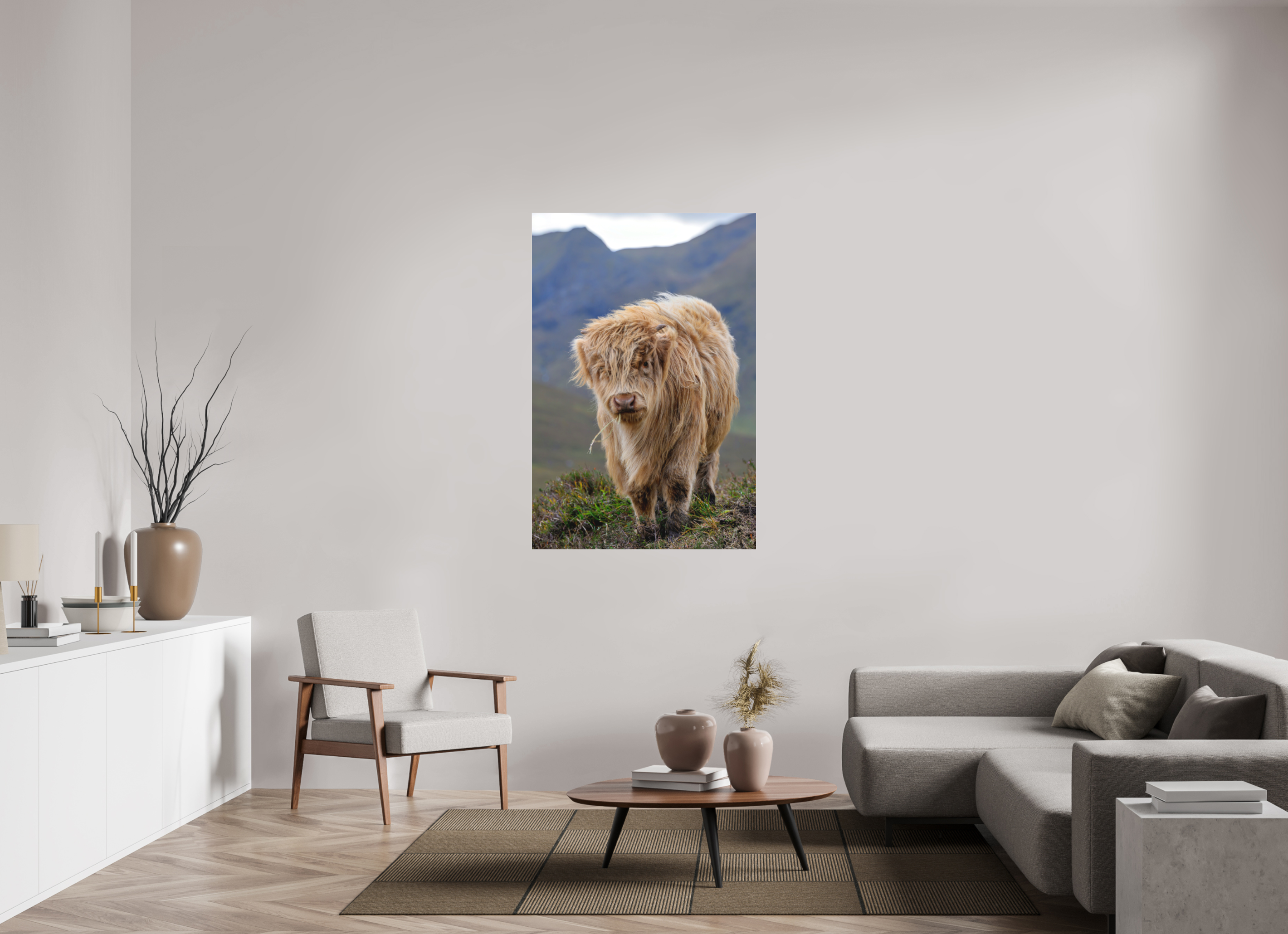 36 x 54″, Matte Acrylic Glass without frame Scottish Highland "Coo" on Matte Acrylic Glass without frame