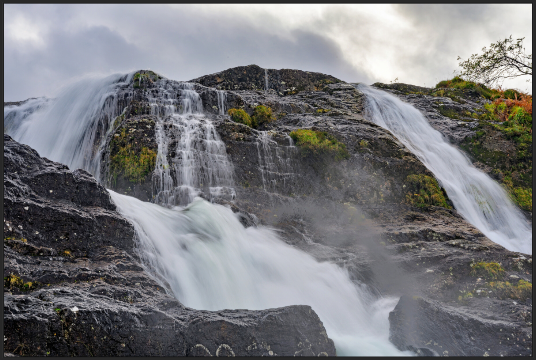 Main image Glencoe Waterfall under acrylic glass with black frame