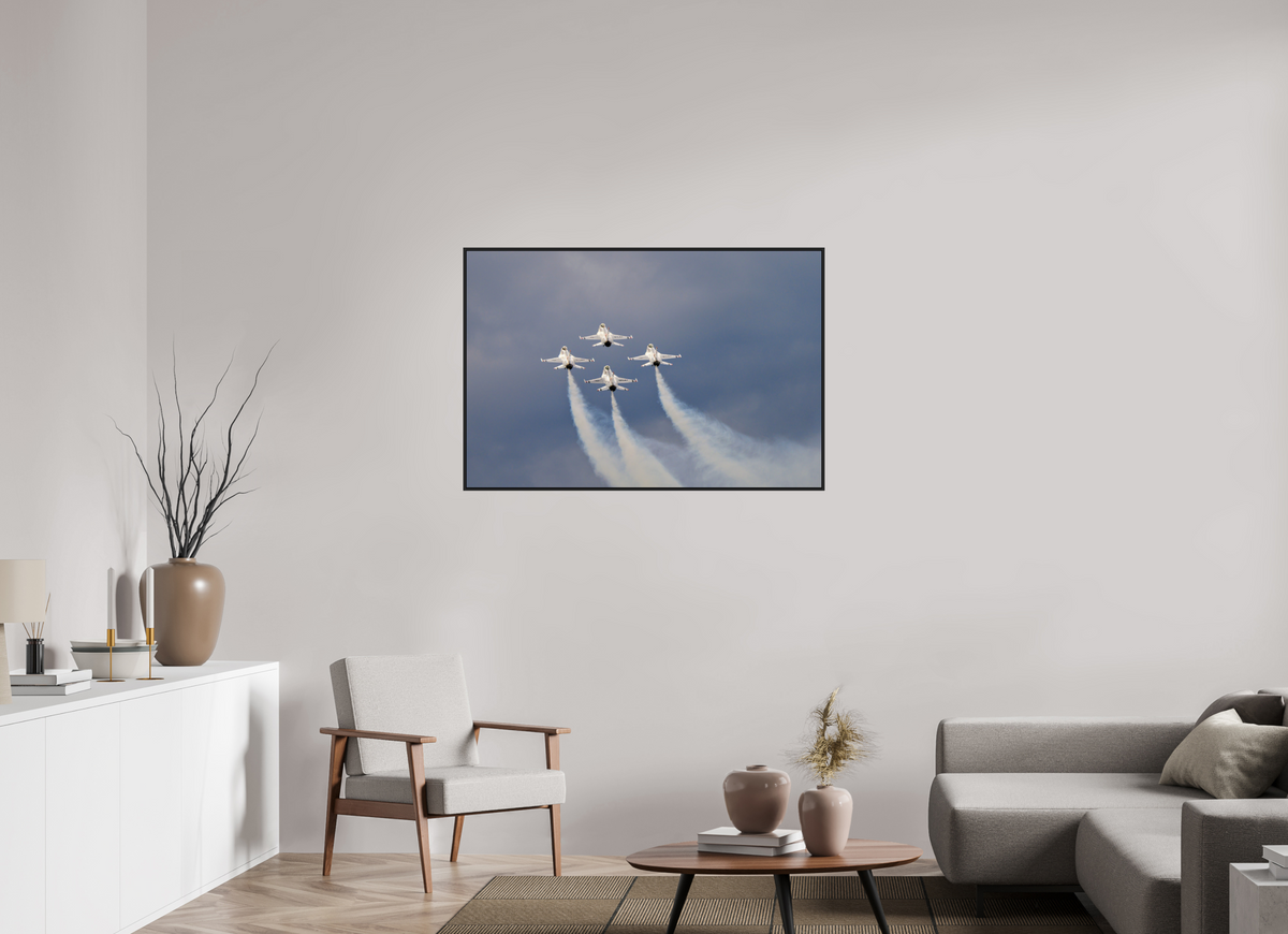 45 x 30″, Acrylic Glass Black matt .24" frame F16 Thunderbirds Photo 11 under acrylic glass with black frame