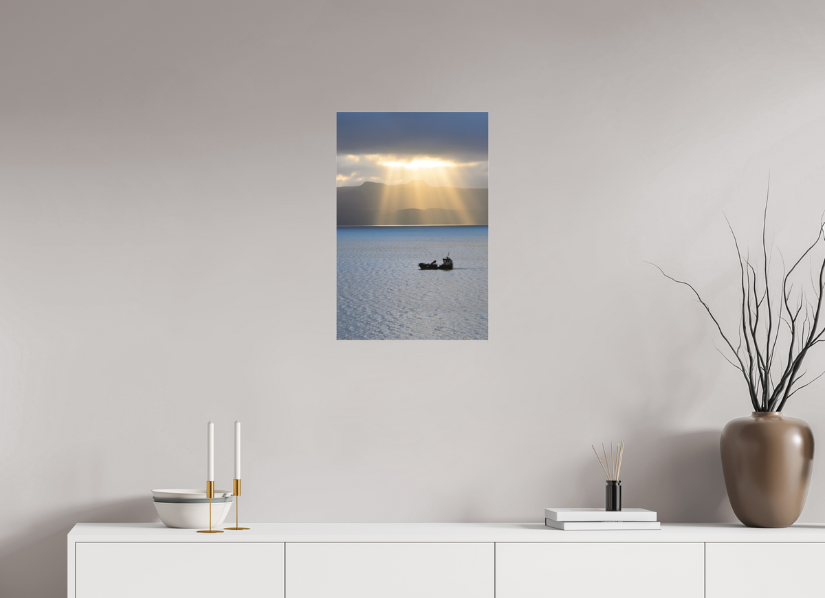 16 x 24″, Matte Acrylic Glass without frame Morning sunburst on Isle of Skye