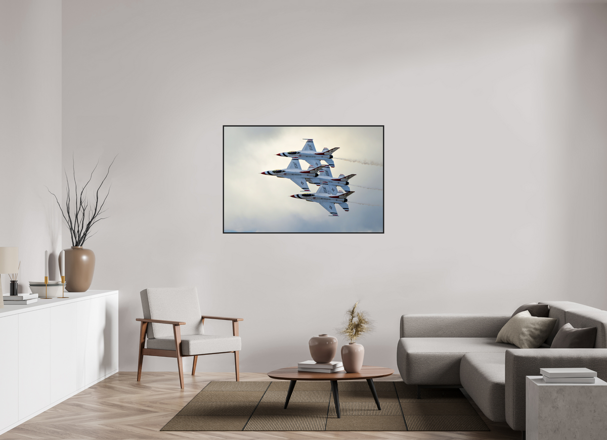 54 x 36″, Acrylic Glass Black matt .24" frame US Airforce Thunderbirds Photo 1 under acrylic glass with black frame