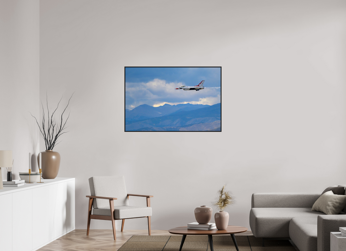 45 x 30″, Acrylic Glass Black matt .24" frame F16 Thunderbirds Photo 6 under acrylic glass with black frame
