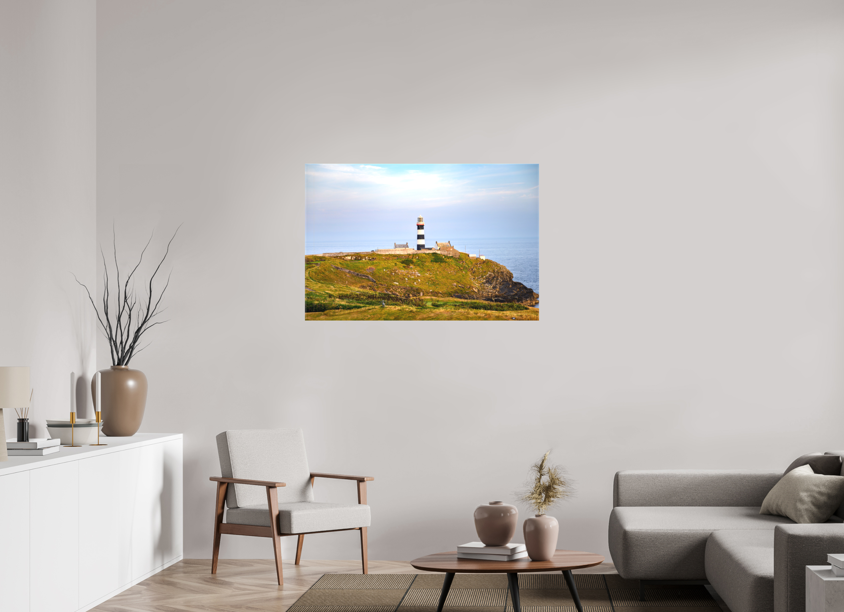 45 x 30″, Matte Canvas with wrapped edges - no frame Old Head Lighthouse at sunset on canvas