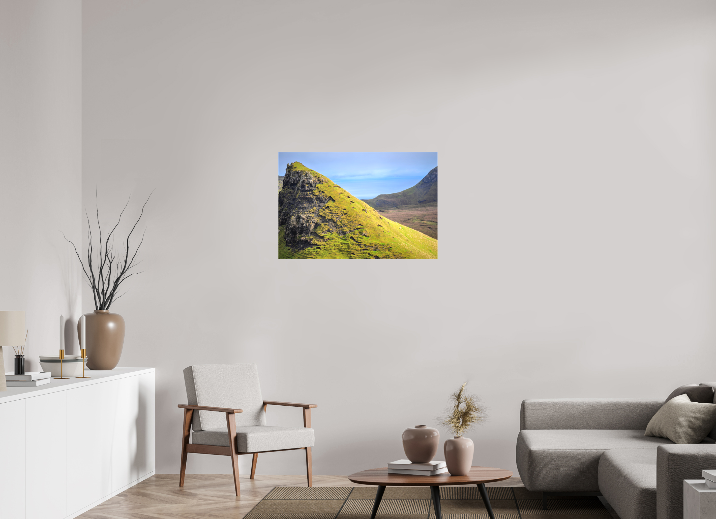 36 x 24″, Matte Canvas with wrapped edges - no frame Sheep grazing near the Quiraing on canvas