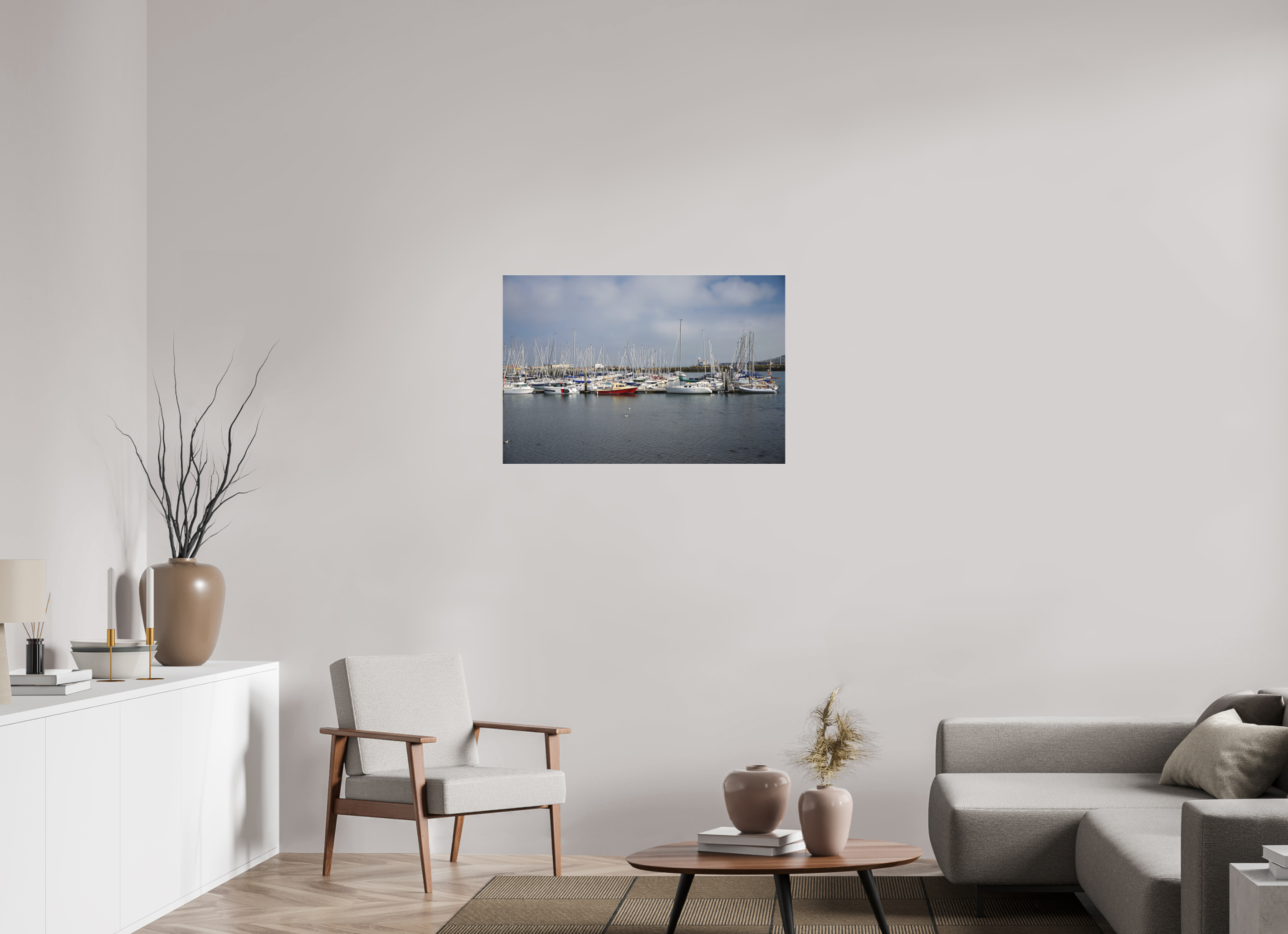 36 x 24″, Matte Acrylic Glass without frame Sailing vessels in Howth Harbour under acrylic glass