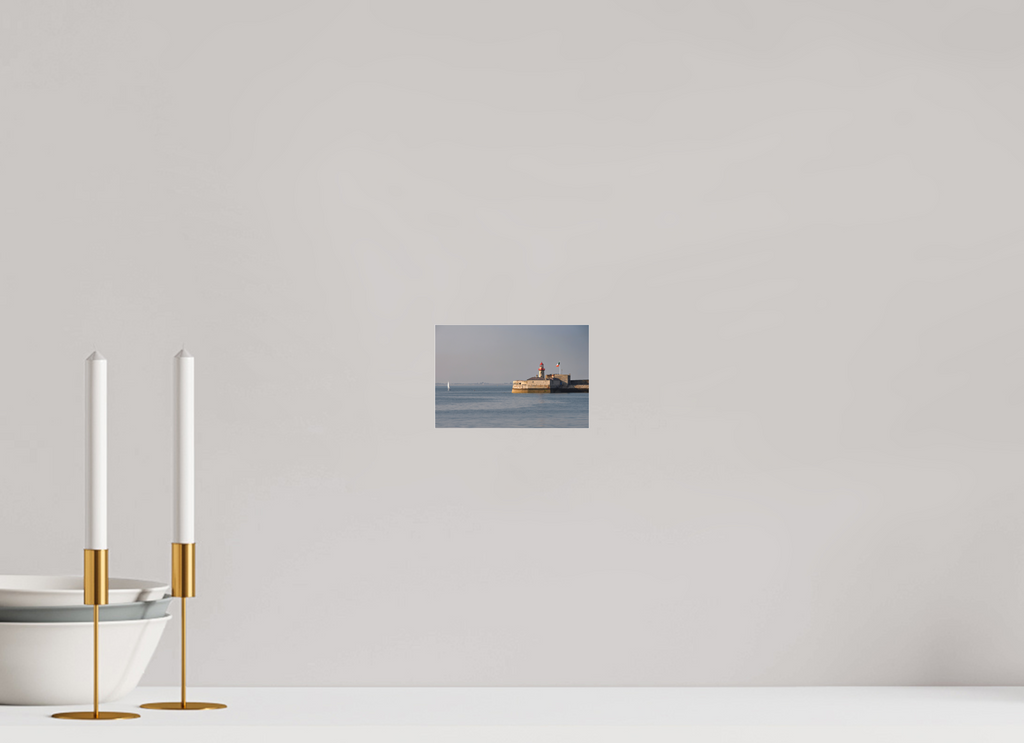 6 x 4″, Matte Acrylic Glass without frame Dun Laoghaire Lighthouse at sunset under acrylic glass