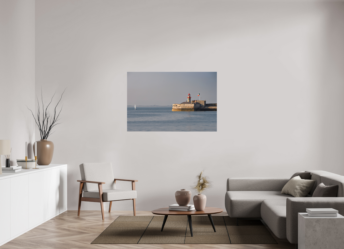 54 x 36″, Matte Acrylic Glass without frame Dun Laoghaire Lighthouse at sunset under acrylic glass