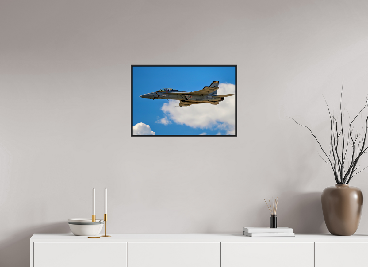 24 x 16″, Acrylic Glass Black matt .24" frame F18A Super Hornet Photo 3 under acrylic glass with black frame