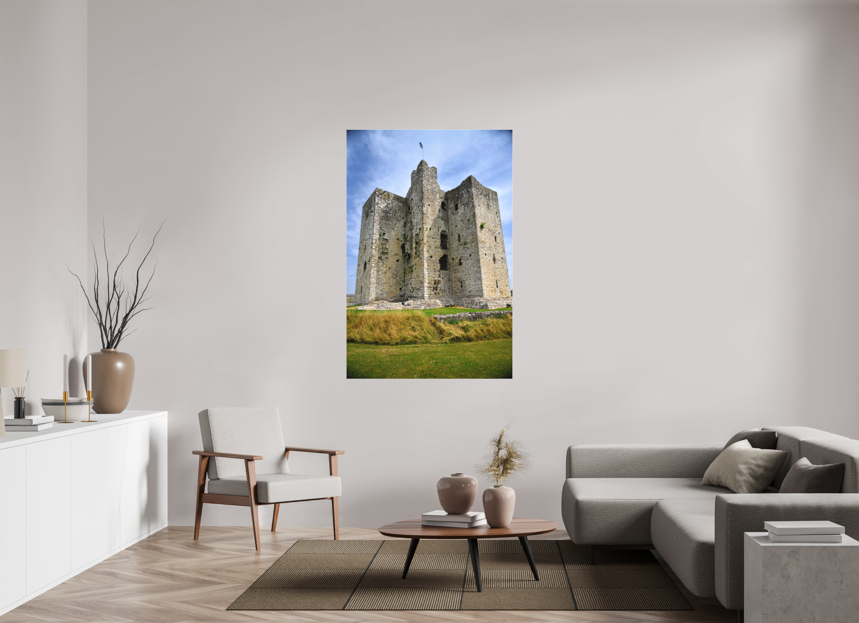 40 x 60″, Matte Acrylic Glass without frame Trim Castle under acrylic glass