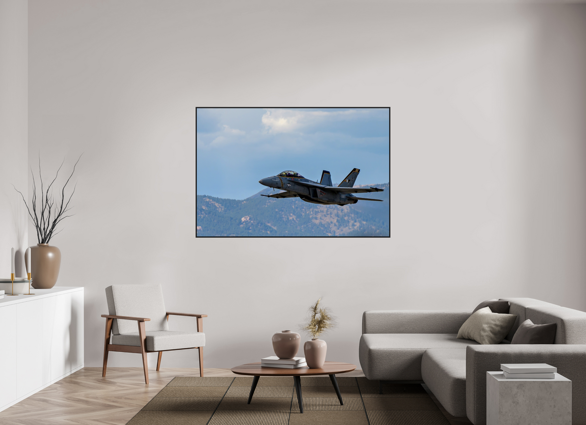 66 x 44″, Acrylic Glass Black matt .24" frame F18A Super Hornet Photo 2 under acrylic glass with black frame