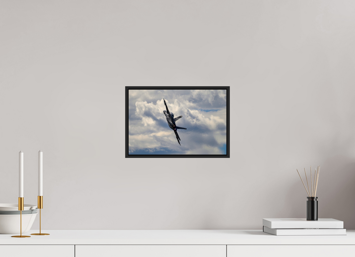12 x 8″, Acrylic Glass Black matt .24" frame F18A Super Hornet under acrylic glass with black frame