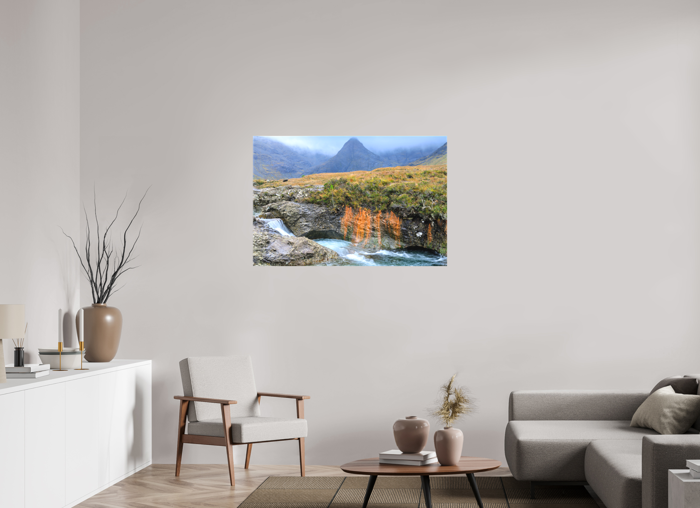 45 x 30″, Matte Canvas with wrapped edges - no frame Fairy Pools stream on Canvas