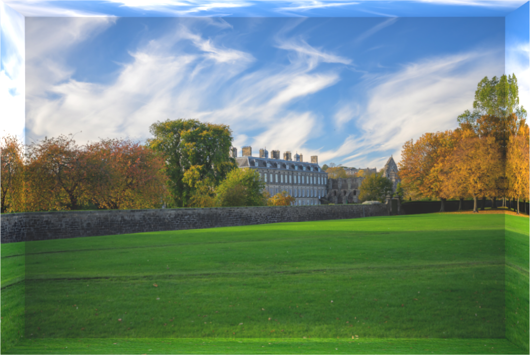 Main image Holyrood Palace on a bright sunny day in Acrylic Block Gift