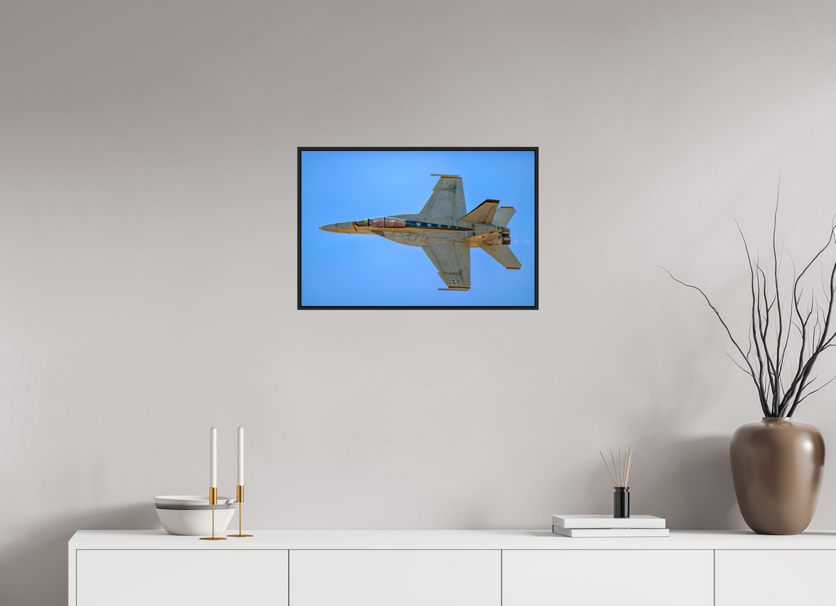 24 x 16″, Acrylic Glass Black matt .24" frame F18A Super Hornet Photo 4 under acrylic glass with black frame
