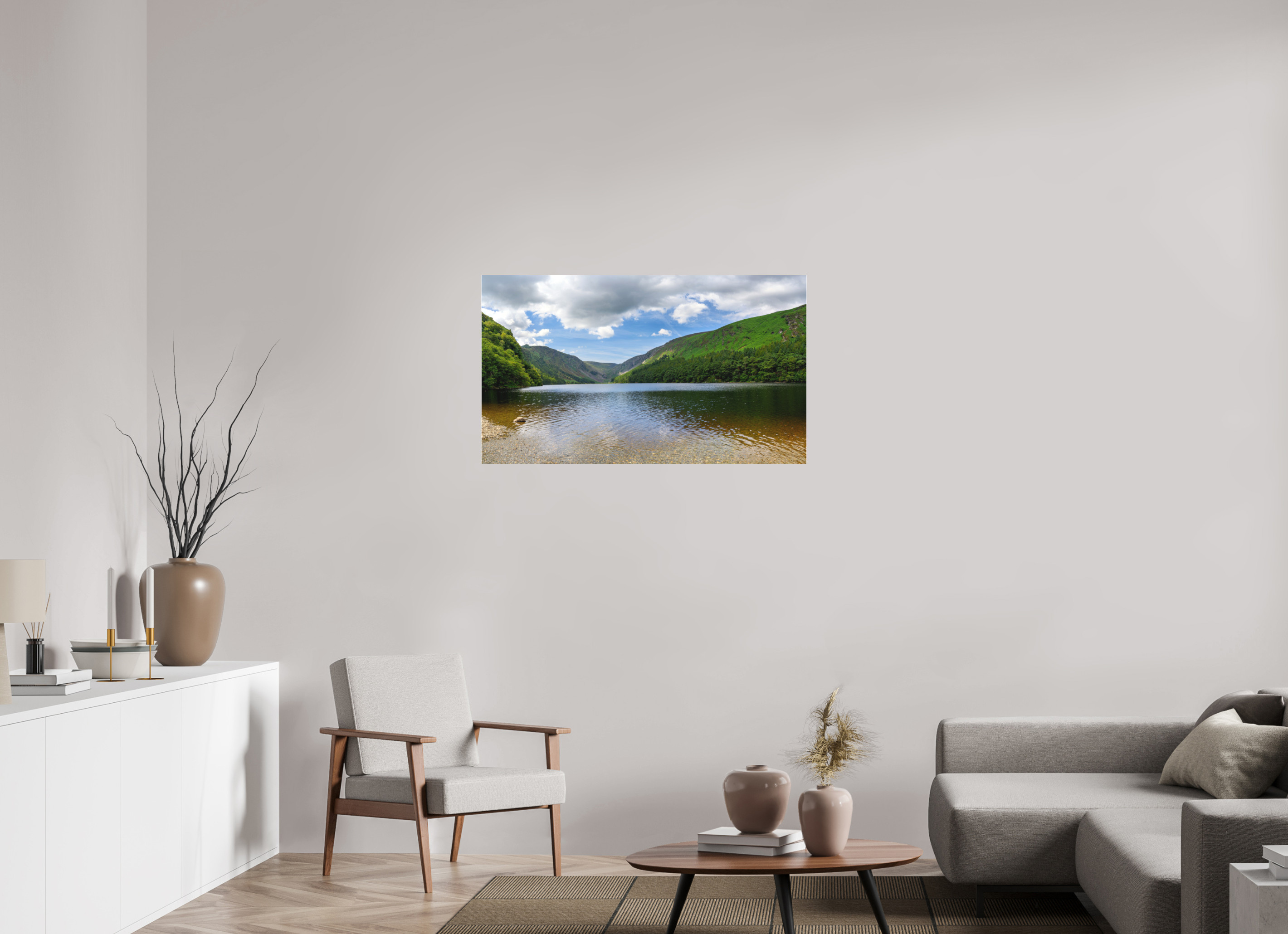 41.4 x 24″, Matte Acrylic Glass without frame Upper Lake at Glendalough under acrylic glass