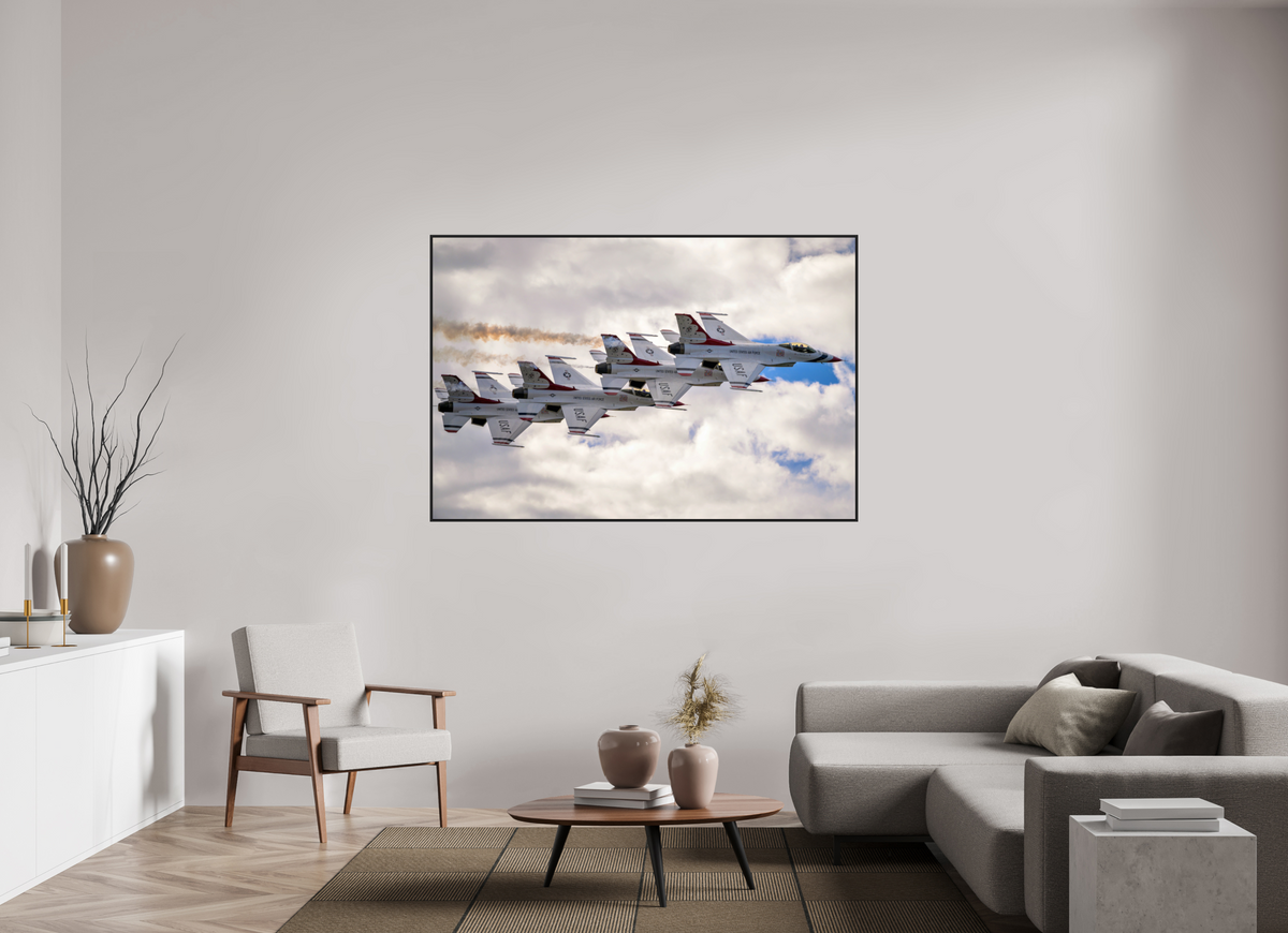 66 x 44″, Acrylic Glass Black matt .24" frame F16 Thunderbirds Photo 8 under acrylic glass with black frame